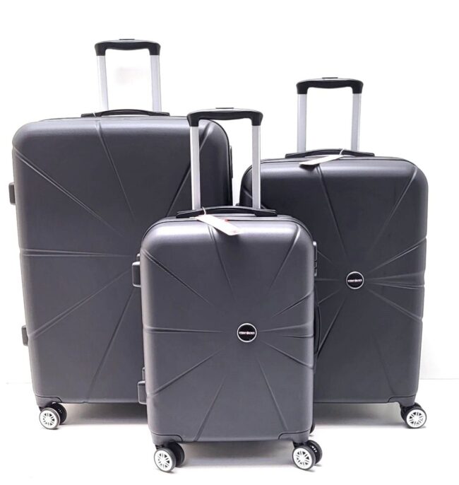 Set tre Trolley ABS rigido 8 Ruote Clacson  con Trolley Bagaglio a mano Easyjet